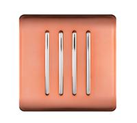 Trendi 4 Gang 2 Way Artistic Modern Glossy 10 Amp Rocker Tactile Light Switch Copper