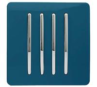 Trendi 4 Gang 2 Way Artistic Modern Glossy 10 Amp Rocker Tactile Light Switch Midnight Blue