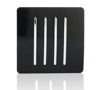 Trendi 4 Gang 2 Way Artistic Modern Glossy 10 Amp Rocker Tactile Light Switch Piano Black ART-SS8BK