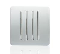 Trendi Switch 4 Gang 2 Way 10 Amp Rocker Light Switch in Screwless Silver