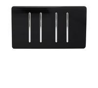 Trendi 4 Gang 3 Way Intermediate Artistic Modern Glossy 10 Amp Rocker Light Switch Piano Black