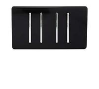 Trendi 4 Gang 3 Way Intermediate Artistic Modern Glossy 10 Amp Rocker Light Switch Piano Black