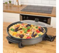 Trendi 40 Cm Multi Function Electric Cooker 1500 W Versatile Tempered Glass Lid Thermostatic Control Non Stick Surface