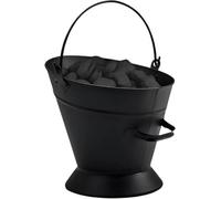Trendi 41cm Heavy Duty Waterloo Bucket - Large Coal Bucket & Coal Scuttle, Ash Carrier & Storage for Fireplace, Logs & Kindling - Metal Fireside Bucket with Handle - Black