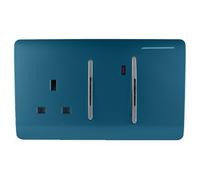 Trendi 45 A Cooker Switch & Plug Socket Inc Neon Insert Midnight Blue