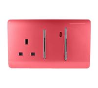 Trendi 45 A Cooker Switch & Plug Socket Inc Neon Insert Strawberry