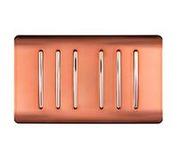 Trendi 6 Gang 2 Way 240V Screwless Raised Front Twin Plate Plastic Artistic Modern Glossy 10 Amp Chrome Rocker Electrical Wall Light Switch Copper - ART-SS66CPR