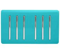 Trendi 6 Gang 2 Way Artistic Modern Glossy 10 Amp Rocker Tactile Light Switch