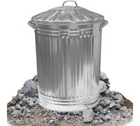 Trendi 90L Large Galvanised Metal Rubbish Bin