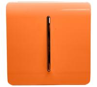 Trendi ART-SS1OR 1 Gang 1 Way Glossy Orange Rocker Light Switch - Tactile Modern Designer, 10 Amp