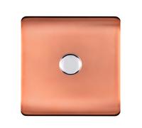 Trendiswitch Trendi Switch 1 Gang 1 Or 2 Way 150W Rotary Led Dimmer Light Switch In Copper