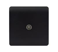 Trendi Artistic Modern 1 Gang TV Socket Matt Black