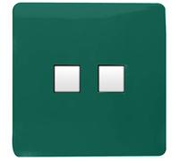 Trendi Artistic Modern Glossy 2 Gang Tactile RJ45 Cat 5e&Cat 6 PC Ethernet Socket Dark Green