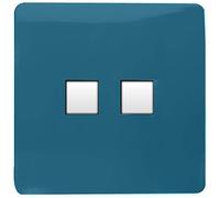 Trendi Artistic Modern Glossy 2 Gang Tactile RJ45 Cat 5e&Cat 6 PC Ethernet Socket Ocean Blue