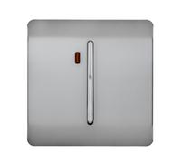 Trendi Artistic Modern Glossy 20 A Tactile Light Switch & Neon Insert Stainless Steel