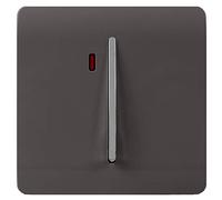 Trendi Switch 1 Gang 45 Amp Cooker Switch with Neon in Dark Mocha Brown