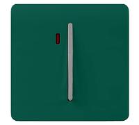 Trendi Switch 1 Gang 45 Amp Cooker Switch with Neon in Dark Forest Green