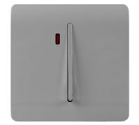Trendi Switch 1 Gang 45amp Light Grey Cooker Switch with Neon