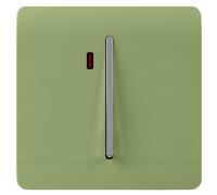 Trendi Switch Screwless Artistic Modern Decorative Glossy Double Pole 45 A Cooker Switch Control Unit Inc Neon Indicator for Indoor Use in Moss Green - ART-WHS2MG