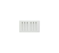 Trendi Artistic Modern Glossy 6 Gang 1 Way Rocker Double Plate Tactile Light Switch in White
