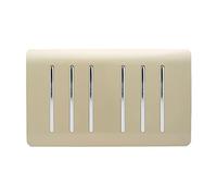 Trendi Switch Champagne Gold 6 Gang 1 Or 2 Way Light Switch, Art-Ss66Go