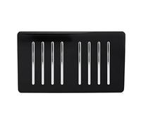 Trendi Artistic Modern Glossy 8 Gang 1 Way Rocker Black Double Plate Tactile Light Switch in Black