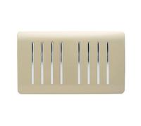 Trendi Artistic Modern Glossy 8 Gang 2 Way Rocker Black Double Plate Tactile Light Switch in Gold