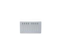 Trendi Artistic Modern Glossy 8 Gang 2 Way Rocker Black Double Plate Tactile Light Switch in Silver