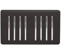 Trendi Artistic Modern Glossy 8 Gang 2 Way Rocker Double Plate Tactile Light Switch Dark Brown