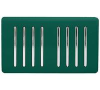 Trendi Artistic Modern Glossy 8 Gang 2 Way Rocker Double Plate Tactile Light Switch Dark Green