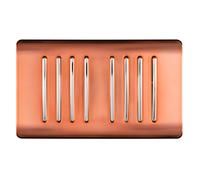 Trendi Artistic Modern Glossy 8 Gang 2 Way Rocker Double Plate Tactile Light Switch in Copper