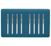 Trendi Artistic Modern Glossy 8 Gang 2 Way Rocker Double Plate Tactile Light Switch Midnight Blue