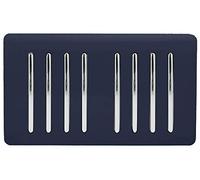 Trendi Artistic Modern Glossy 8 Gang 2 Way Rocker Double Plate Tactile Light Switch Navy