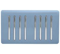 Trendi Artistic Modern Glossy 8 Gang 2 Way Rocker Double Plate Tactile Light Switch Sky