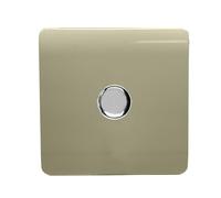 Trendi Switch 1 Gang 10amp Champagne Gold Rotary LED Dimmer Light Switch