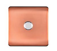 Trendiswitch Trendi Switch 1 Gang 1 Or 2 Way 150W Rotary Led Dimmer Light Switch In Copper