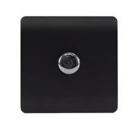 Trendi Switch 1 Gang 10amp Matt Black Rotary LED Dimmer Light Switch