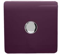 Trendi Artistic Modern Glossy Tactile 1 Gang 2 Way 120w LED Dimmer switch Plum