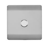 Trendi Artistic Modern Glossy Tactile 1 Gang 2 Way 120w LED Dimmer switch Stainless Steel