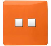 Trendi Artistic Modern Glossy Tactile 2 Gang Telephone Socket Orange