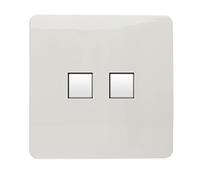 Trendi Artistic Modern Glossy Tactile 2 Gang Telephone Socket White ART-2TLPWH