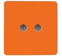 Trendi Artistic Modern Glossy Tactile 2 Gang TV Socket Orange