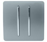Trendi Artistic Modern Glossy Tactile Auto Retractive 2 Door Bell Switch Cool Grey
