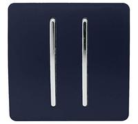 Trendi Artistic Modern Glossy Tactile Auto Retractive 2 Door Bell Switch Navy