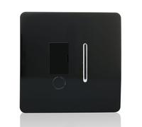 Trendi Switch Fused Spur Switch in Screwless Black
