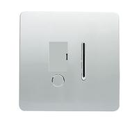 Trendi Artistic Modern Glossy Tactile 13 amp Fused Spur with Flex Outlet Switch Silver