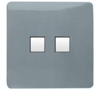 Trendi Artistic Modern Glossy Tactile Telephone Socket + Cat 5e&Cat 6 RJ45 PC Socket Cool Grey