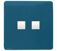 Trendi Artistic Modern Glossy Tactile Telephone Socket + Cat 5e&Cat 6 RJ45 PC Socket Midnight Blue