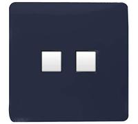 Trendi Artistic Modern Glossy Tactile Telephone Socket + Cat 5e&Cat 6 RJ45 PC Socket Navy