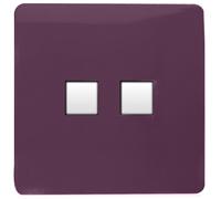 Trendi Artistic Modern Glossy Tactile Telephone Socket + Cat 5e&Cat 6 RJ45 PC Socket Plum